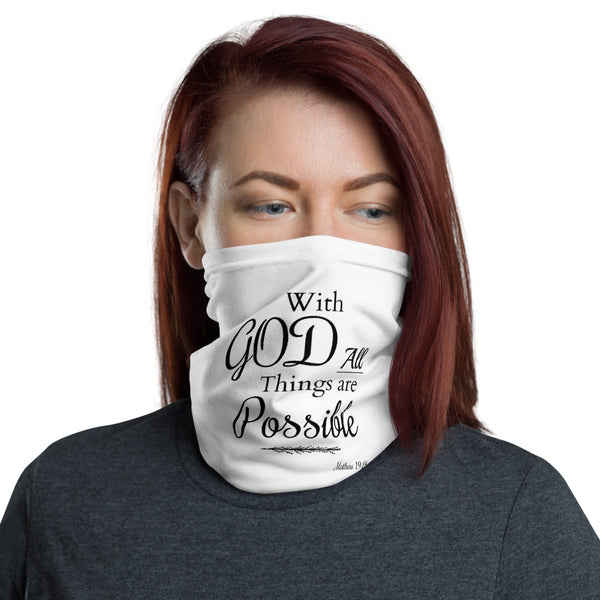 With God All Things Are Possible Protective Wear /Neck Gaiter | Blessed Collection #FaithThroughCOVID19