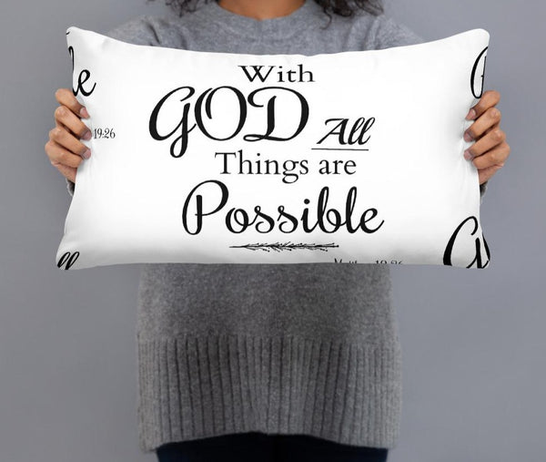 Reversible "Faith Over Fear"/"With God All Things Are Possible" Soft Pillows | Blessed Collection