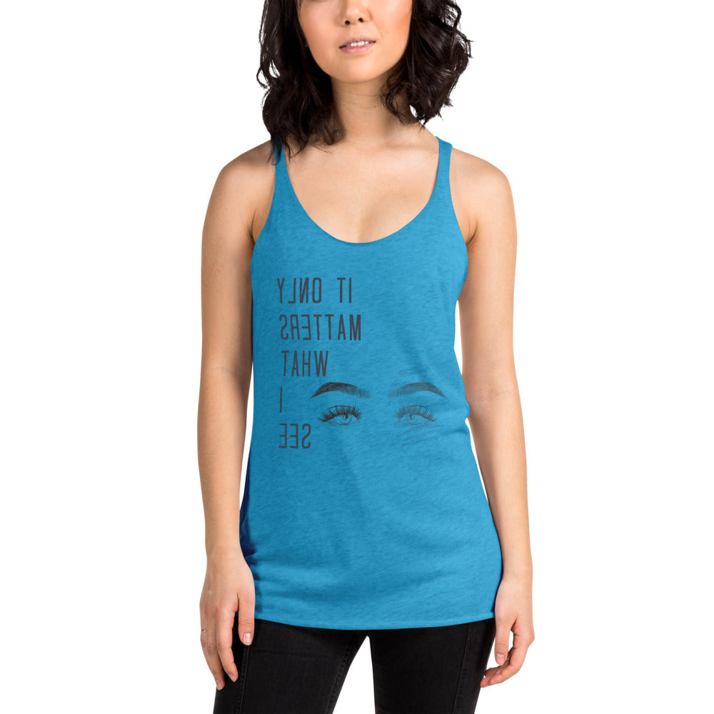 Beauty and the Beholder - Women's Racerback Tank