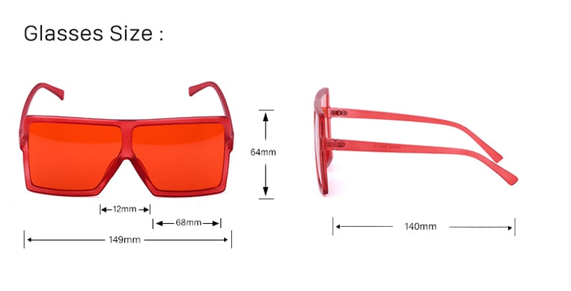 Nina - Oversized Flat Top Square Sunglasses