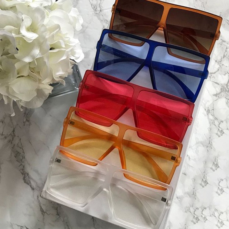 Nina - Oversized Flat Top Square Sunglasses
