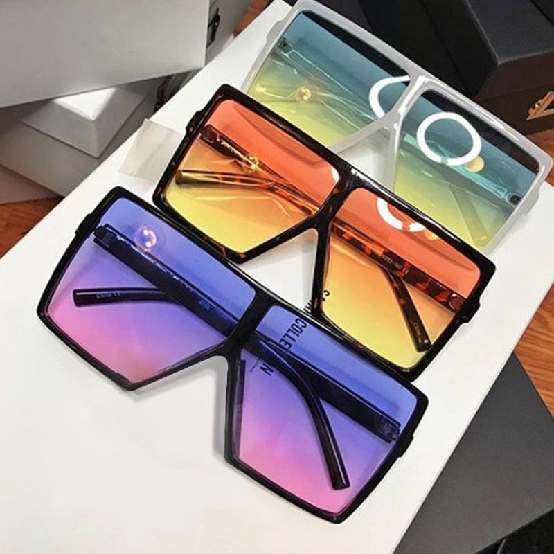 Nina - Oversized Flat Top Square Sunglasses