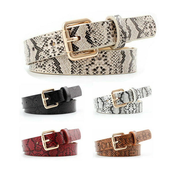 Snake Skin Print Belts Faux Leather