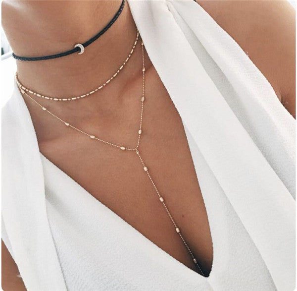 Steph - Boho Layered Necklace Set -