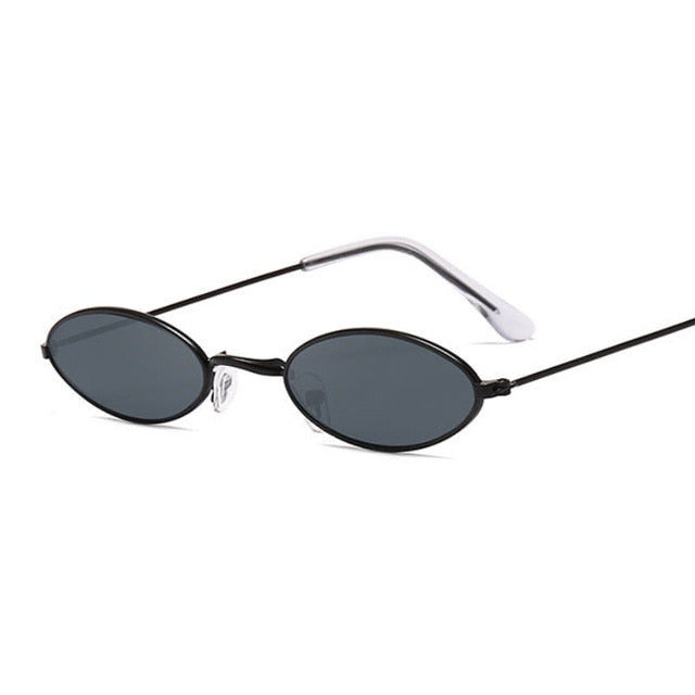 Retro Oval Shades - Full Black