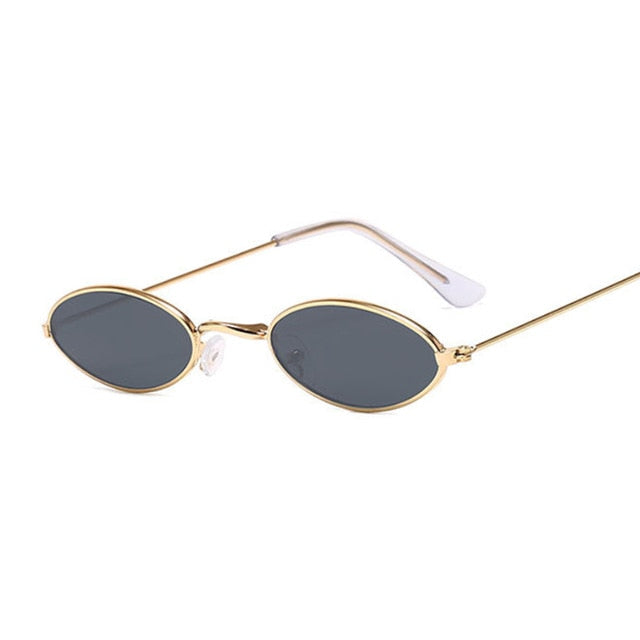 Retro Oval Shades - Gold Grey