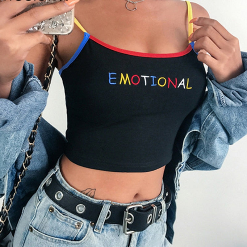 So Emotional Cropped Tank