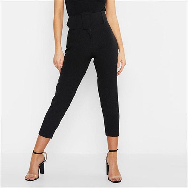 High Waist Ankle Length Suit Trousers
