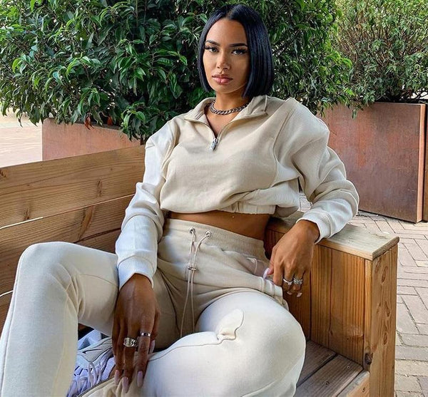 Just Creamy 2 Piece Tracksuit Set