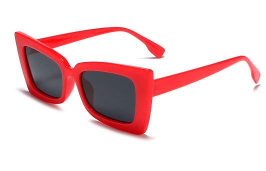 Bulky Vintage Cat Eye Sunglasses - Red